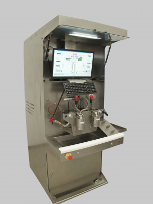 Thermostatic cartridge adjustment test bench