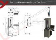 Traction/compression fatigue test bench