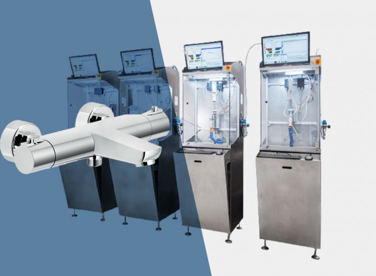 Prüfstand für thermostatische Mischbatterien